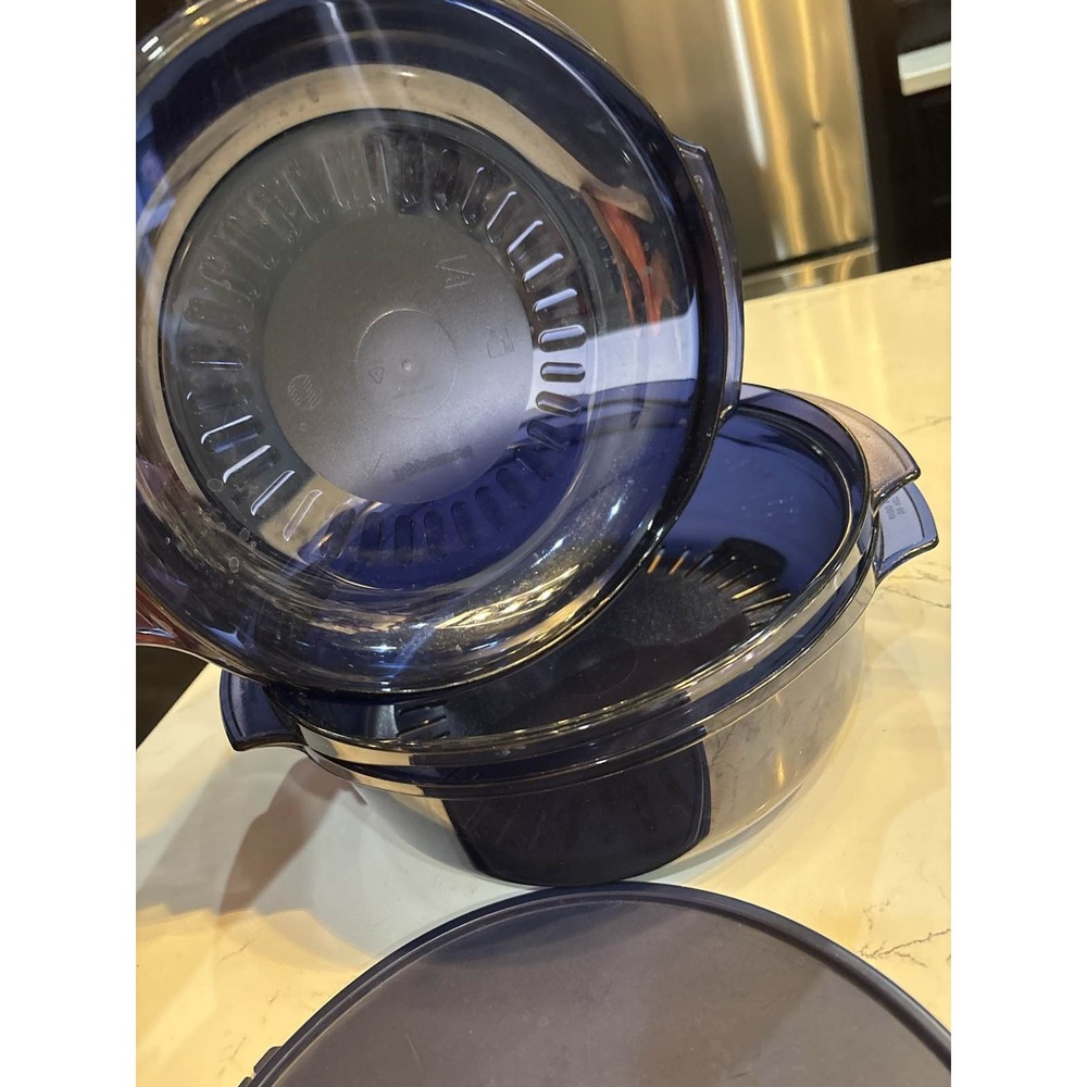 Tupperware TupperWave Stack Cooker 4 Pc Set Navy Blue - Picture 3 of 4
